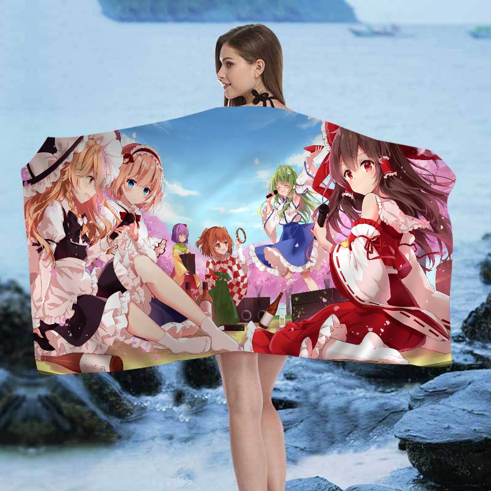 Классическое пляжное полотенце для плавания T-Touhou P-Project Аниме Мягкое Впитывающее Мочалка Детские Подарки Для Детей Путешествия Кемпинг Спортзал