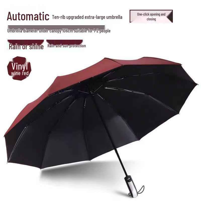Reinforced Windproof Folding Umbrella with UV Sun Protection