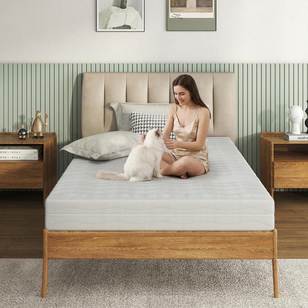 Mattress 140x200, Height 13cm, Ergonomic Cold Foam Mattress, Fabric with Soft Surface, Medium Firmness