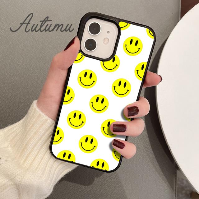 Крутой чехол для телефона Smiley для iPhone 11 12 13 14 Pro Max mini X XR XS SE 2020 5 6S 7 8 Plus Samsung Galaxy S21 S22 Cover shell