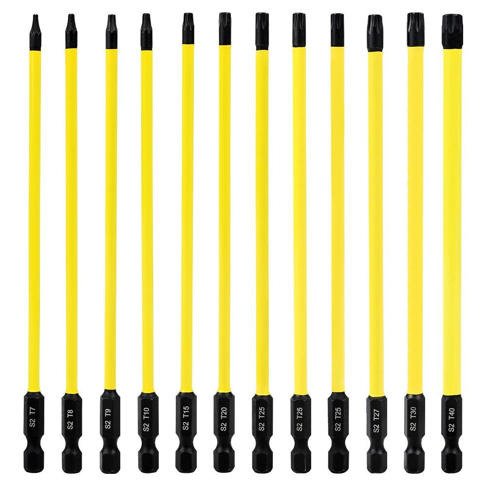 12pcs/set Magnetic Attraction Six-Point Star Torx Bit T7-T40 Screwdriver Bit Electric Appliance