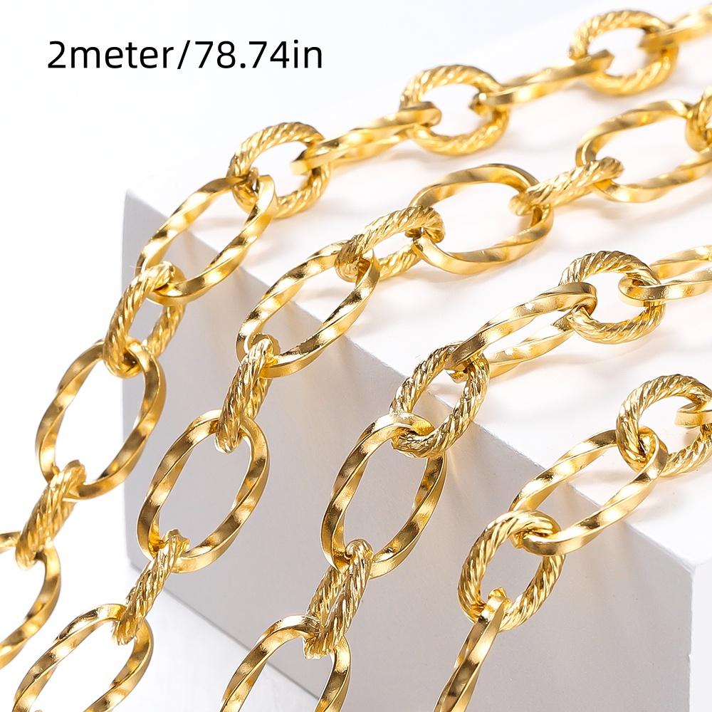 1/2Meter Stainless Steel Square Shape Rotate Charm Necklace Chains for DIY Jewelry Bracelet Making Findings Accessories