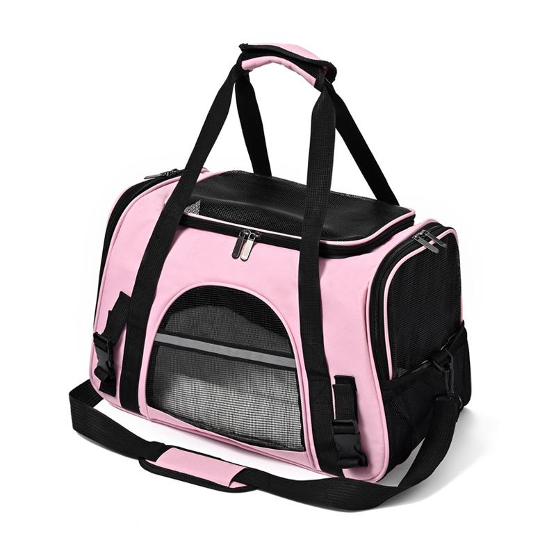 Foldable Cat Bags Soft-Sided Portable Dog Carrier Mesh Breathable Carrier Bags Foldable Cats Handbag Travel Pet Bag Transport Bag