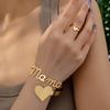 1 Набор Стильных Минималистичных Металлических Букв Love Mama Открытый Женский Браслет Кольцо Набор Подарок на День Матери