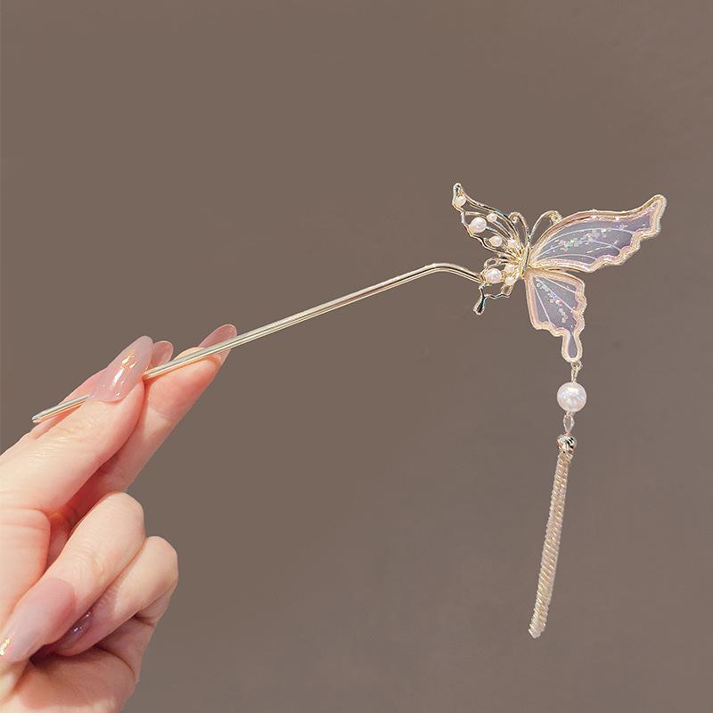 Vintage Butterfly Tassel Hair Sticks For Women Girls Chinese Style Hair Sticks Versatile Exquisite Hair Accessories Gifts