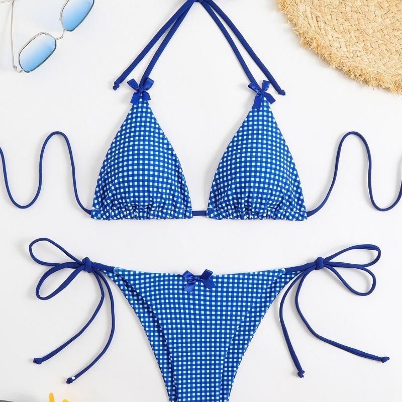 Women S Sexy Floral Dot Print Split Bikini Swimsuit