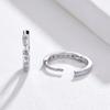 BAMOER 925 Sterling Silver Hoop Earrings for Women Minimalist Simple Circle Cubic Zirconia Earings