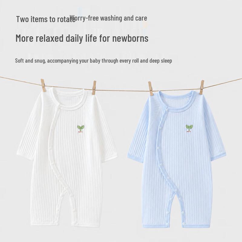 Babyprints Хлопковый комбинезон с длинным рукавом для новорожденных, 2 шт.