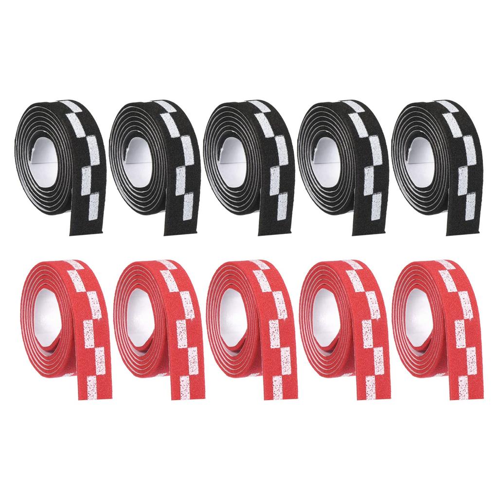 PATIKIL 450mm Table Tennis Side Ping Pong Edge Tape with Rubber and Blade Edge Protection for Paddle Red and Black Tape, 10-Piece Set, Rackets,