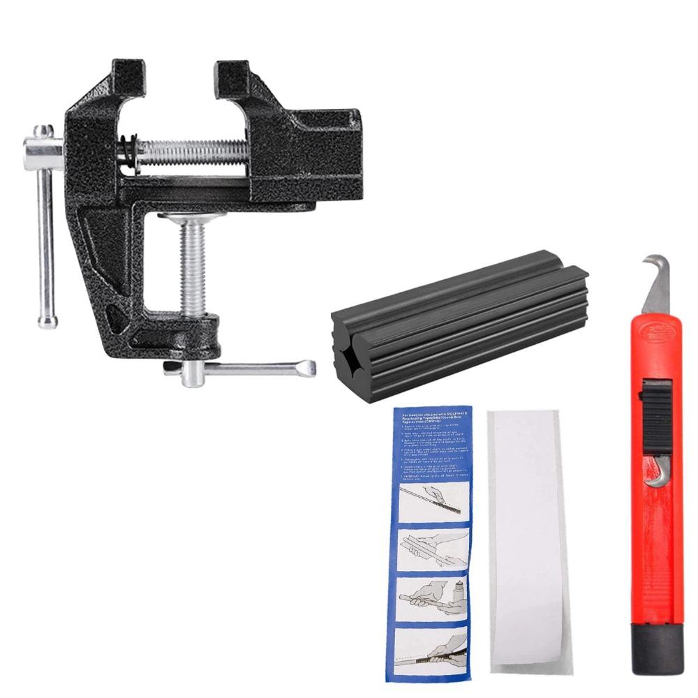 Golf Grip Replacement Tool Bench Clamp Multi-Functional Bench Vise Quick Adjustment Cast Steel Golf Club Regrip Vise Tool