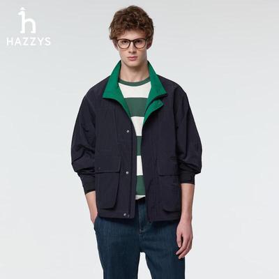 Мужская уличная куртка HAZZYS серии PHIZ с воротником-стойкой и контрастными деталями