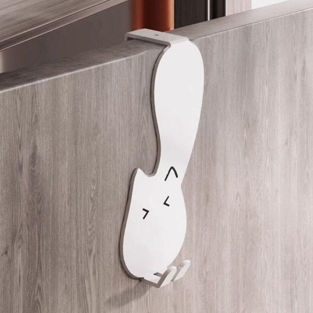 Iron Hanging Coat Storage Hanger Silver Door Back Hook Creative Cat Storage Hook