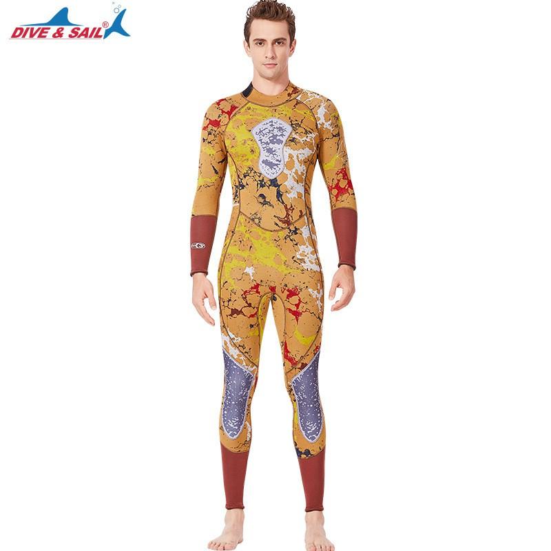 3mm Full-Body Neoprene Wetsuit Men Women Camo Diving Surfing Snorkeling Water Sports Thermal Protection