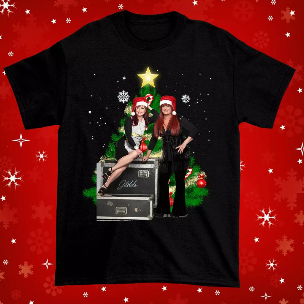 The Judds Naomi Judd, Wynonna Judd Christmas Tree Black All Size T-Shirt QQ14...