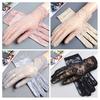 Women Sheer Lace Gloves Vintage Floral Wrist Gloves Fingerless Bridal Gloves for Derby Tea Party Opera Evening Prom Cosplay