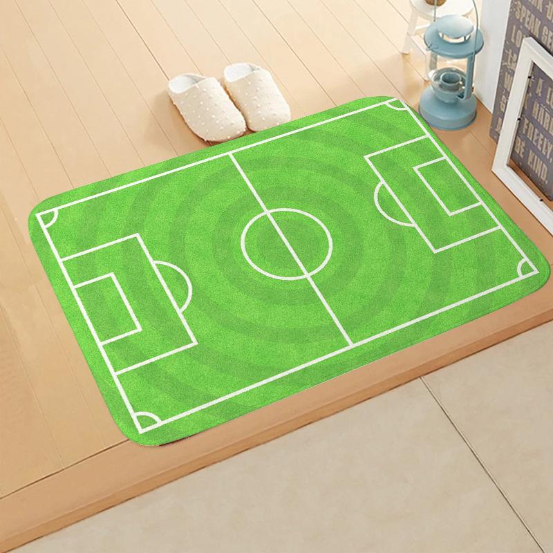 VIKAMA Football Pitch Doormat Stain-Resistant & Non-Slip Entrance Hallway Mat Bedroom Entrance Rug Bedside Carpet Home Decor