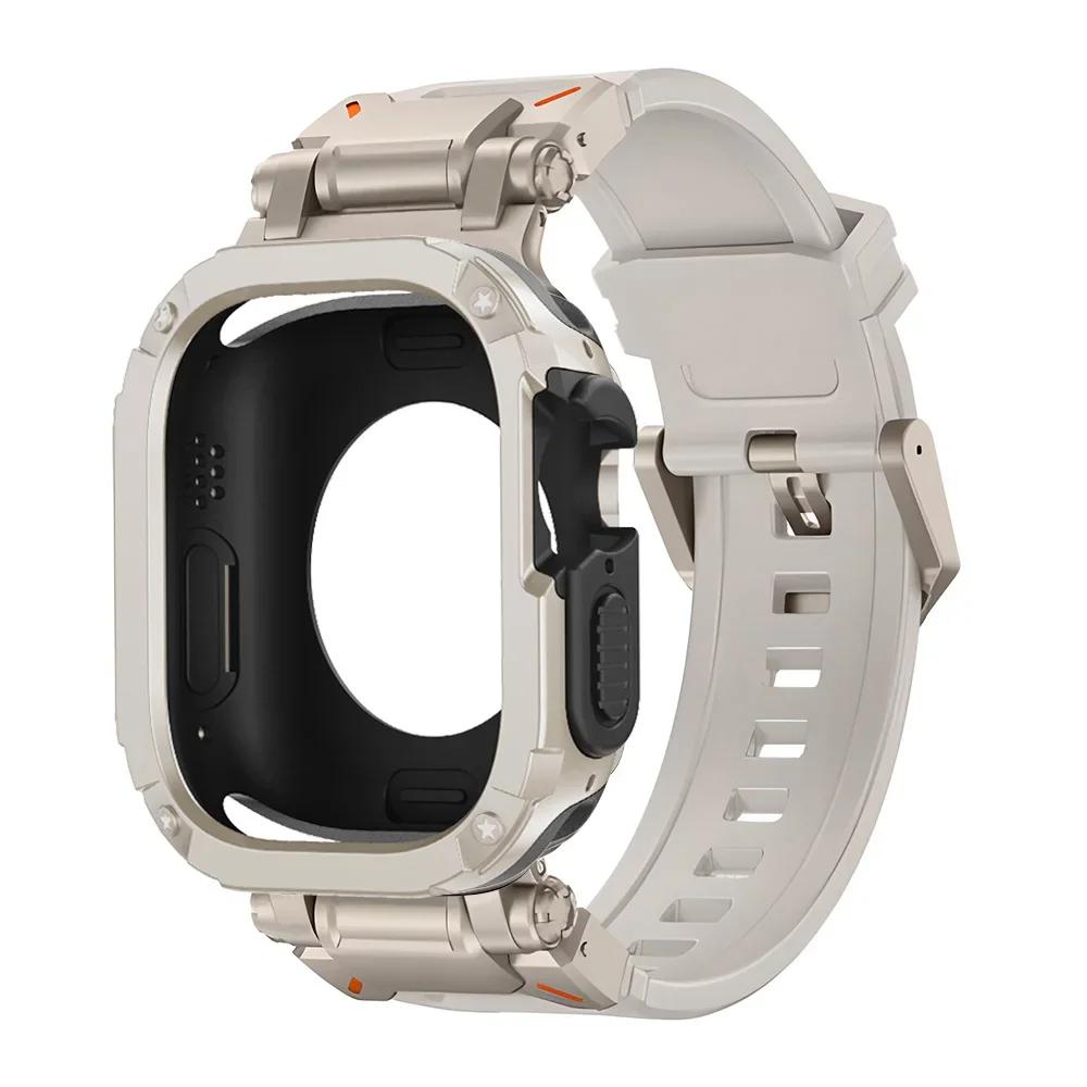 Силиконовый ремешок + чехол из ТПУ для Apple Watch Ultra2 10 46 мм 49 мм 44 мм 45 мм, защитный чехол-браслет для IWatch Series 9 8 7 6 SE