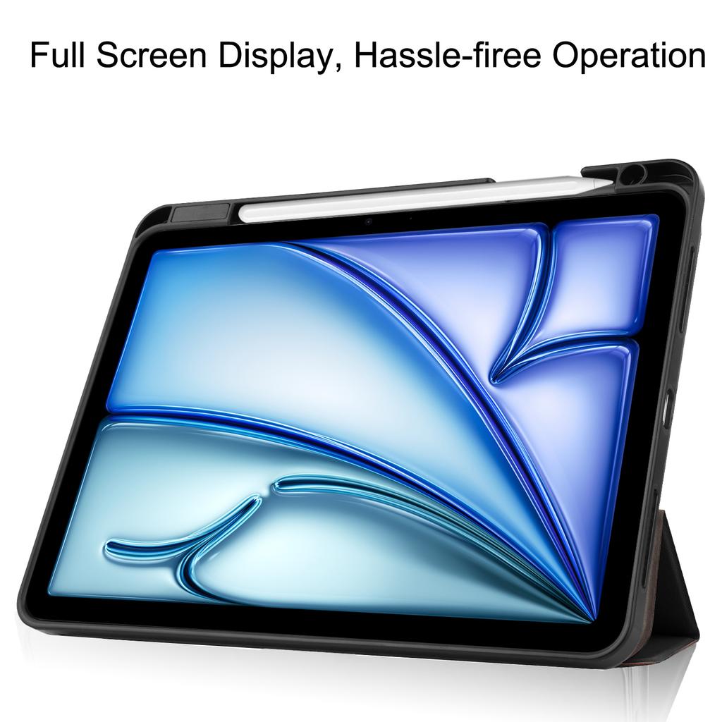 For iPad Air 11 (2025)/(2024) Case Tri-Fold Stand Protective Tablet Cover with Pen Slot