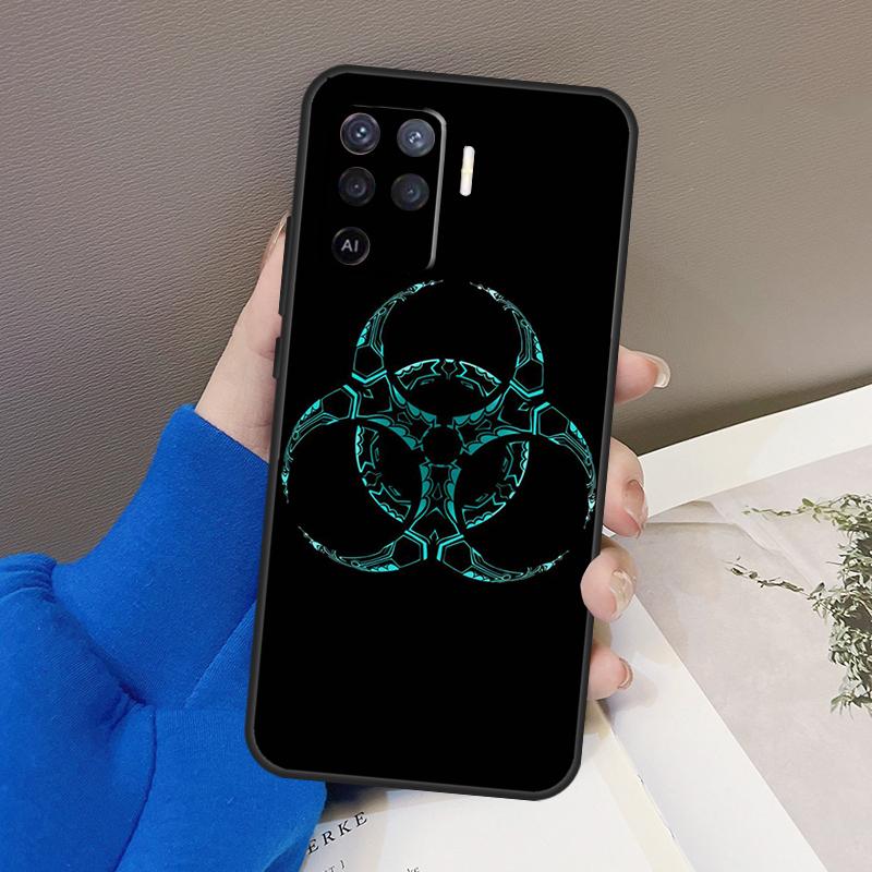Biohazard Symbol Case For Oppo A77 A57 A17 A60 A80 A40 A74 A54 A94 A78 A98 A18 A38 A58 A96 A76 A16 A15 A5 Pro
