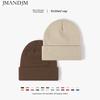 Available Autumn and Winter Warm Thickened Double Beanie Hat Simple Men's Women's Knitted Hat