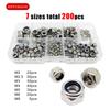 304 A2-70 Stainless Steel 200pcs Hex Nylon Insert Self Lock Nylock Locknut Assortment Kit Set with M2 M2.5 M3 M4 M5 M6 M8 - Dura