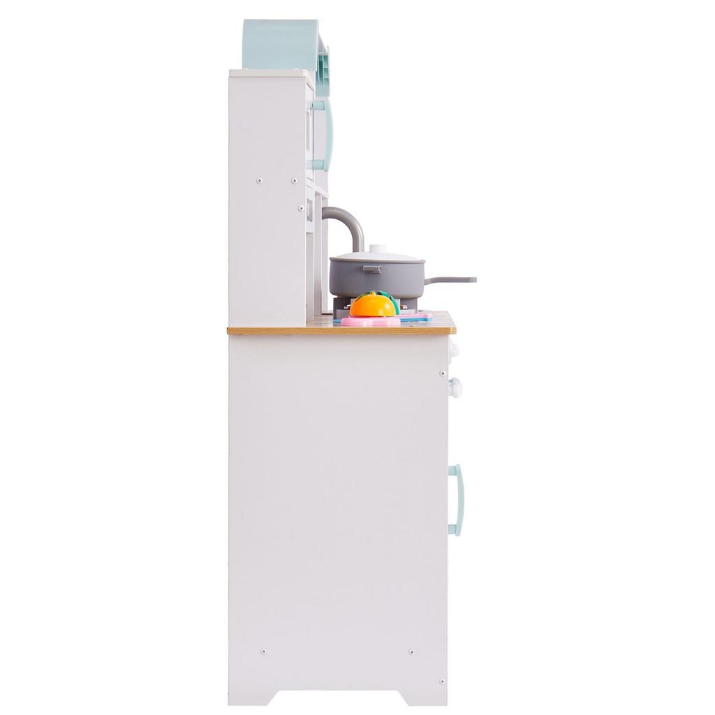VEVOR Play Kitchen for Kids, Wooden Toy Kitchen Set with Lights and Sounds, Toddler Kitchen with Ice Maker, Oven, Sink, Microwaves
