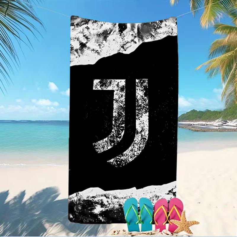 Beach Towel with Juventus FC logo Pattern - soft,absorbent,machine washable Lightweight&Modern,swimming,Travel Essentials