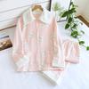 Fresh Sweet Winter Thicken Pajamas Sets Women Keep Warm 100% Scuba Cotton Quilted Long-sleeved Sleepwear
