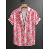 Summer Men's Soft Hawaiian Shirt with Vibrant Jungle Leaf & ExotiFlower Prints Lapel Button Tops Oversized Unisex Clothing
