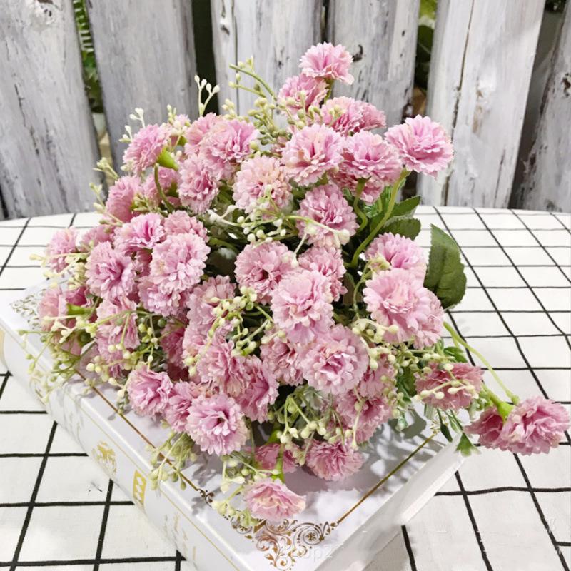 20 шт., европейские маленькие гвоздики, гортензии, гвоздики, искусственные цветы для домашней фотографии, мягкие украшения, материалы ручной работы, сделай сам