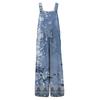 Women's Fashion Casual Vintage Printed Sleeveless Button Down Jumpsuit