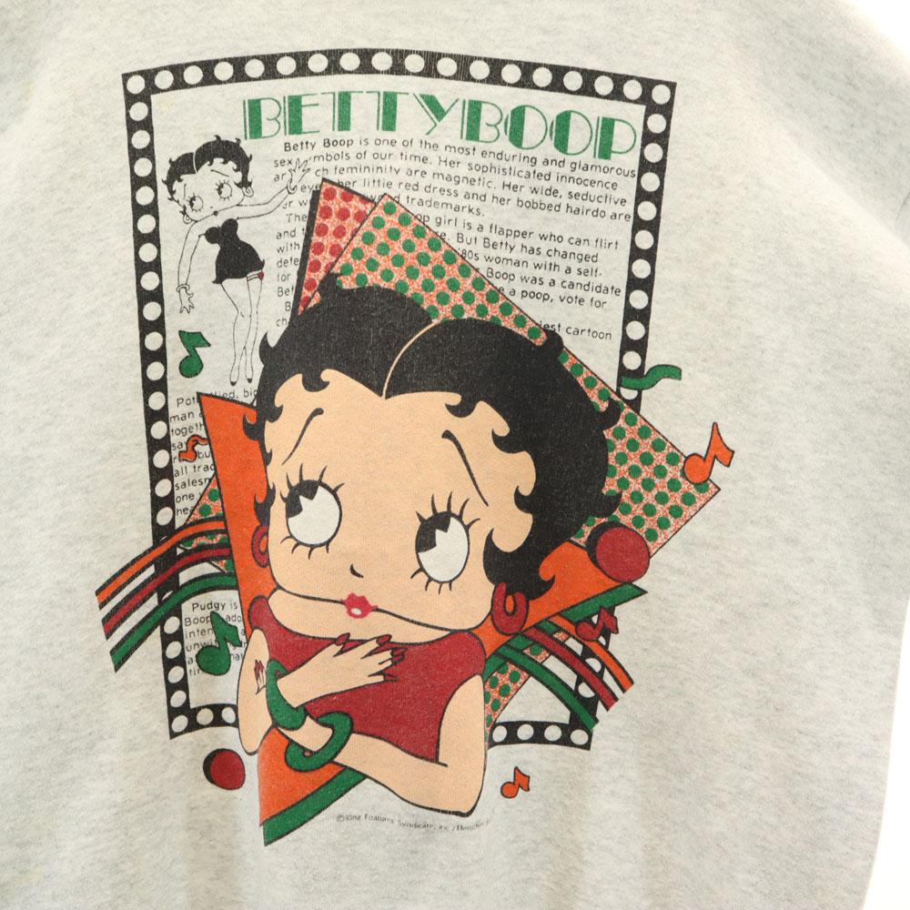 FRUIT OF THE LOOM 90s Made In USA Old Betty Boop Long Sleeve Sweat Trainer Men's Used