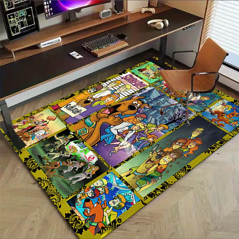 1pc Scoobydoo Mystery Night Carpet for Playroom Bedroom Living Room Sofa Home Decor,kids Game Area Rug Non-slip Floor Mat Y826101
