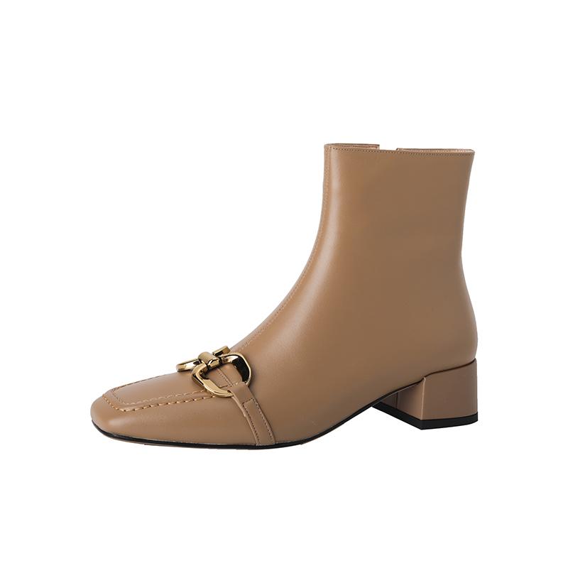 Осенние женские ботильоны из натуральной кожи с бахромой, на молнии, на толстом каблуке, с квадратным носком, с цепочкой и кисточками, модные женские современные ботинки