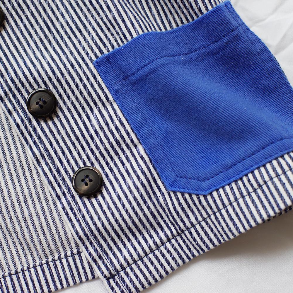 ANKRT Полосатая джинсовая куртка свободного кроя для девочек и пальто в стиле колор-блок для мальчиков