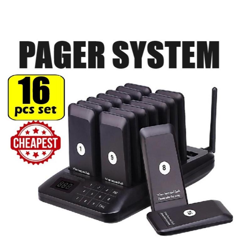 Restaurant Pager Calling System With 16 Pager Receivers Clinic Food Truck Waiter Pagers Customer Service Equipment