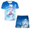2025 MINISO Pikachu Kids T-Shirt+ Shorts Set Anime Cartoon Top Shorts Two Piece Set Summer Casual Wear Gift Cute Pikachu Set Kids T-Shirt Be