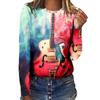 Cartoon Printed Women Street T-shirt Theme Sports Long Sleeve 3D Tees Halloween  T-shirts Autumn Pullovers Top