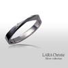 Lala Christie Men's Twist Design Ring, Silver 925 [BLACK LABEL], Size 21, r14050-b-21