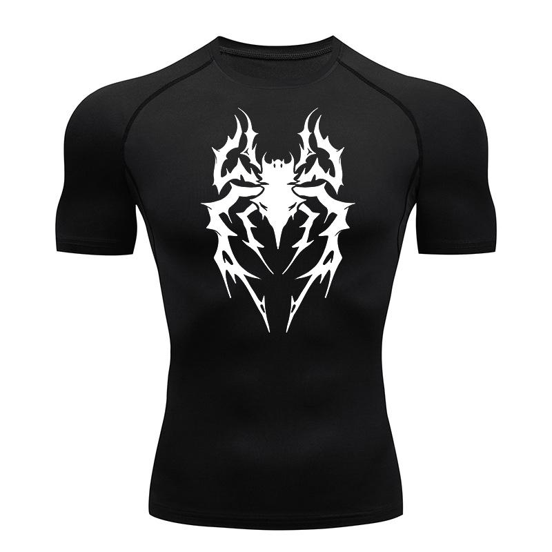 Компрессионные рубашки с рисунком паука для мужчин, спортивные, быстросохнущие футболки, топы, тренировочные, беговые, майки, рашгарды