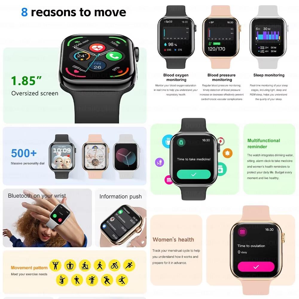 Новые часы 10 Смарт-часы для мужчин Heart Rate BT Call Smart Island Always Display 100+ Sports Modes Smart Watch