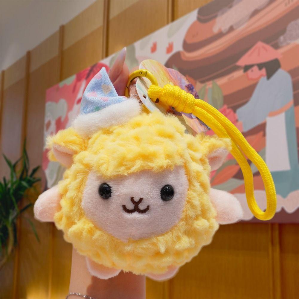 Ornaments Sheep Plush Doll Lamb New Year Fluffy Lamb Pendant Sheep Plush Keychain Birthday Party