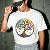 Tree Of Life Graphic TShirt Unisex Vintage Watercolor Rainbow Life Tree Print Tee Casual Soft Cotton Short Sleeve Tops
