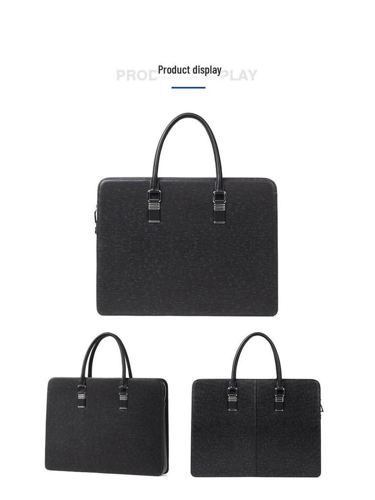 Мужской портфель из натуральной кожи с защитой от кражи и кодовым замком – Многофункциональная сумка для ноутбука из коровьей кожи