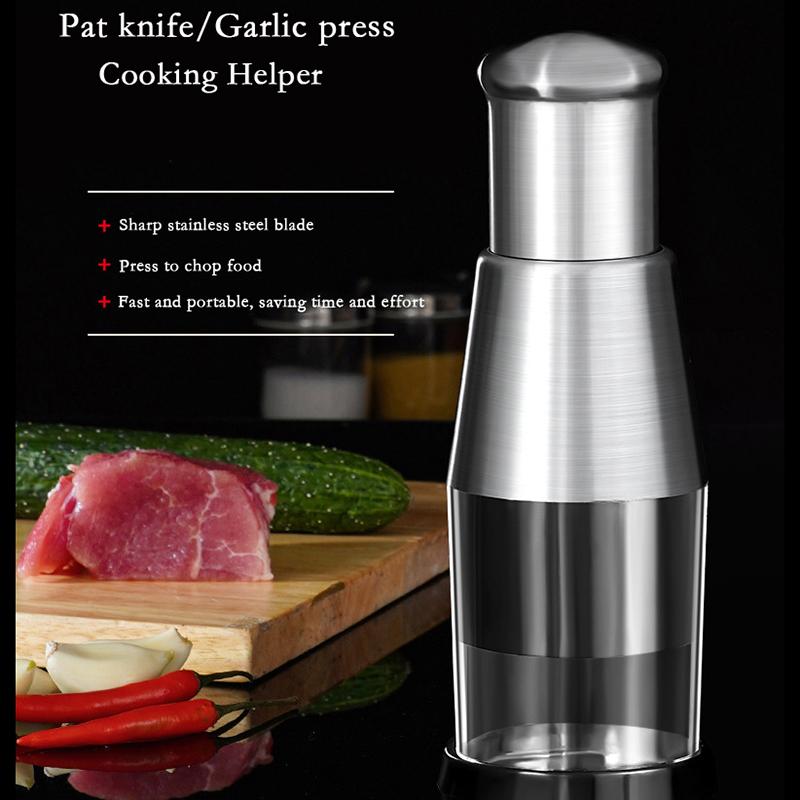 304 Stainless Steel Garlic Press Crusher Kitchen Gadget Cooking Vegetables Ginger Squeezer Masher Handheld Ginger Mincer Tools
