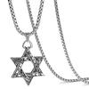 Ювелирные изделия из нержавеющей стали Титановая сталь Ожерелье Мужское Ретро Двусторонний Кулон из сплава в виде шестиконечной звезды Личность Хип-хоп Аксессуары