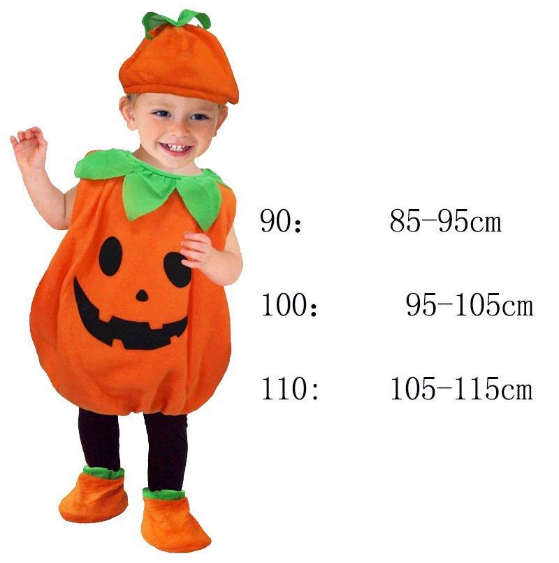Baby Halloween Pumpkin Costume Infant Cute Cosplay Outfit Kids Dress-Up Orange