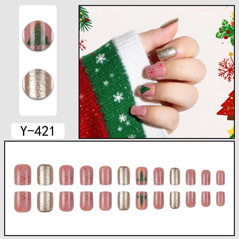 Short Press-On Nails Set With Floral Design Minimalist False Women Wearable Nail Tips In Multiple Colors