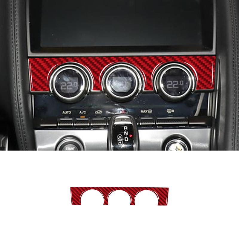 Real Carbon Fiber Car Center Control Air Conditioning Switch Panel Sticker For Jaguar F-Type 2013-2022 Car Interior Accessories