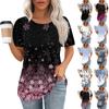 Women's Fashion Casual Floral Print Round Neck Short Sleeve T-Shirt Top